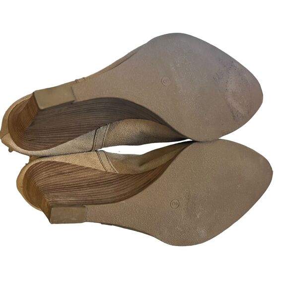 Crown Vintage Iris Womens Suede Stacked Wedge Western Leather Boots Ankle sz 8 - Picture 15 of 16